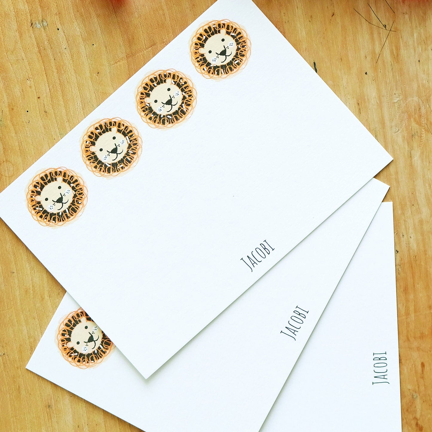 Fun personalised football notecard set for kids with your child's name - set of 10!