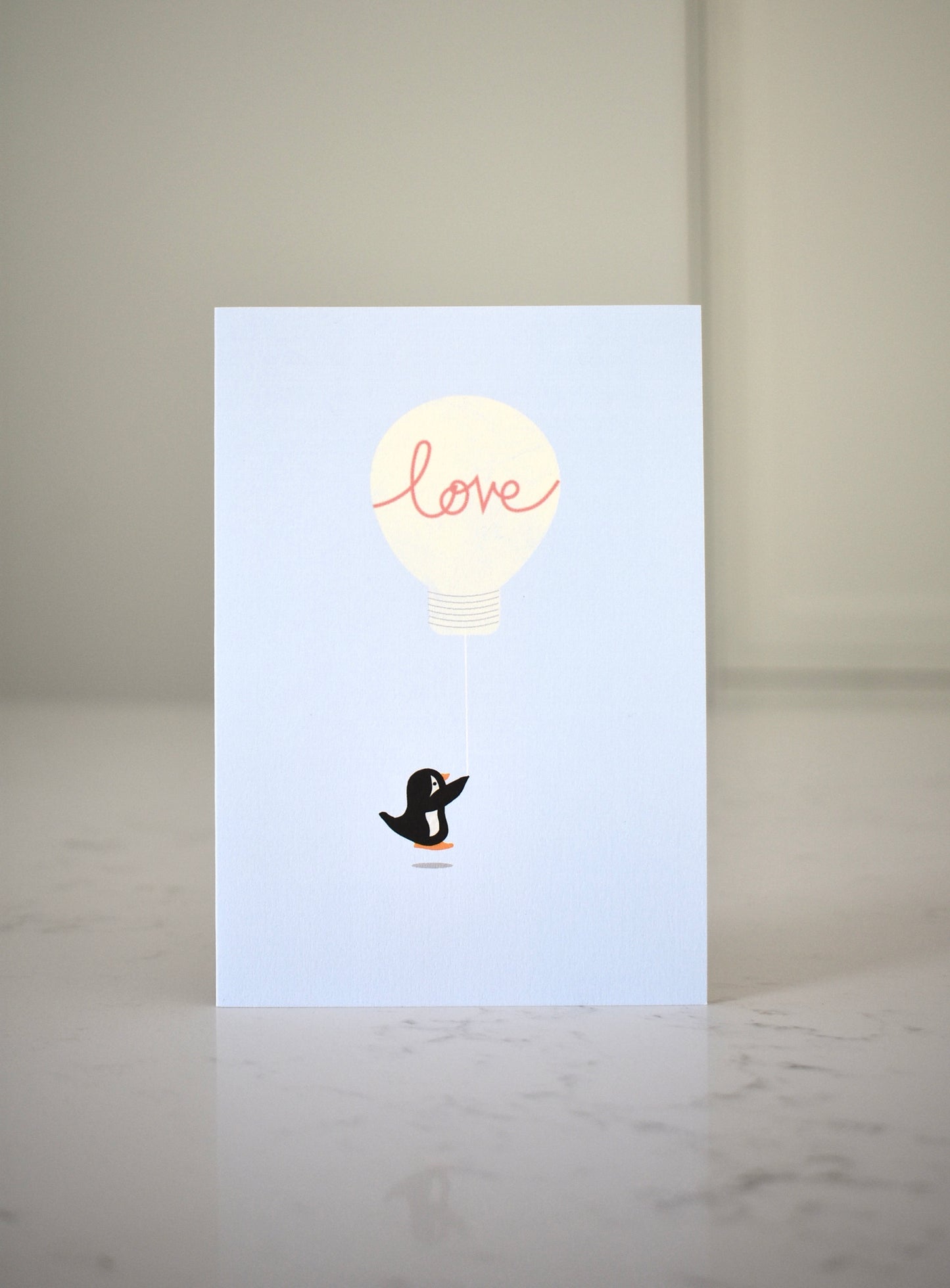 Penguin 'love' card - single card with envelope