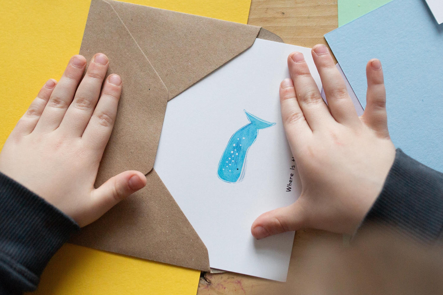 Finish the picture, Mushroom doodle card for kids
