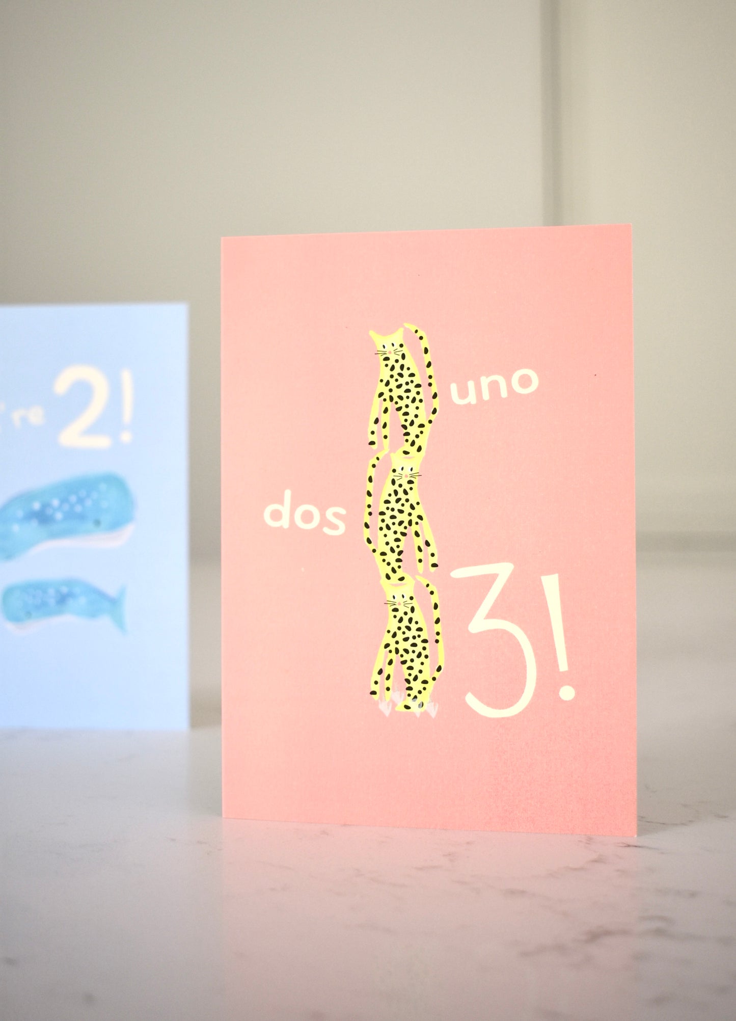 Age 3 Leopard birthday card for kids - single card