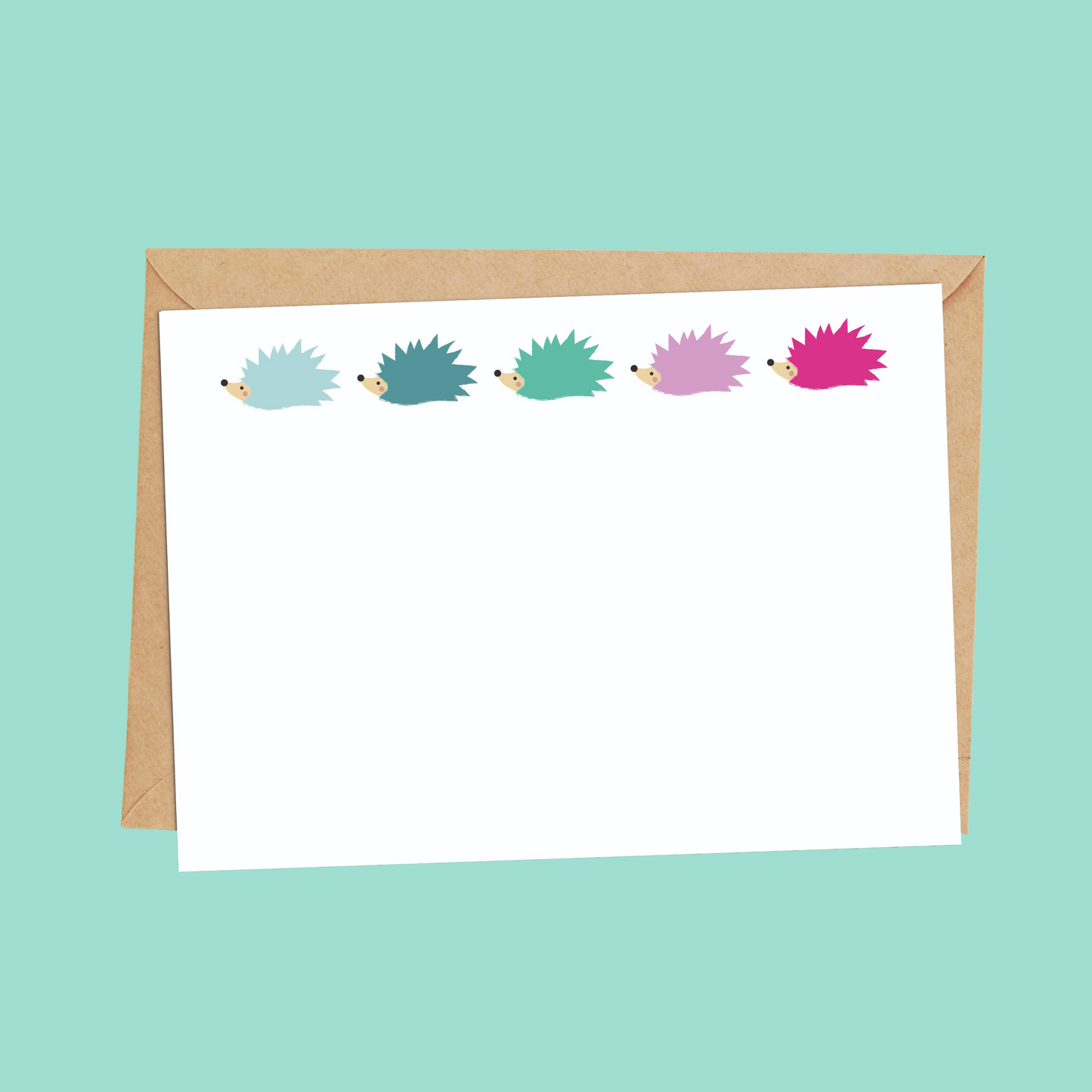 Hedgehogs plain notecard for kids