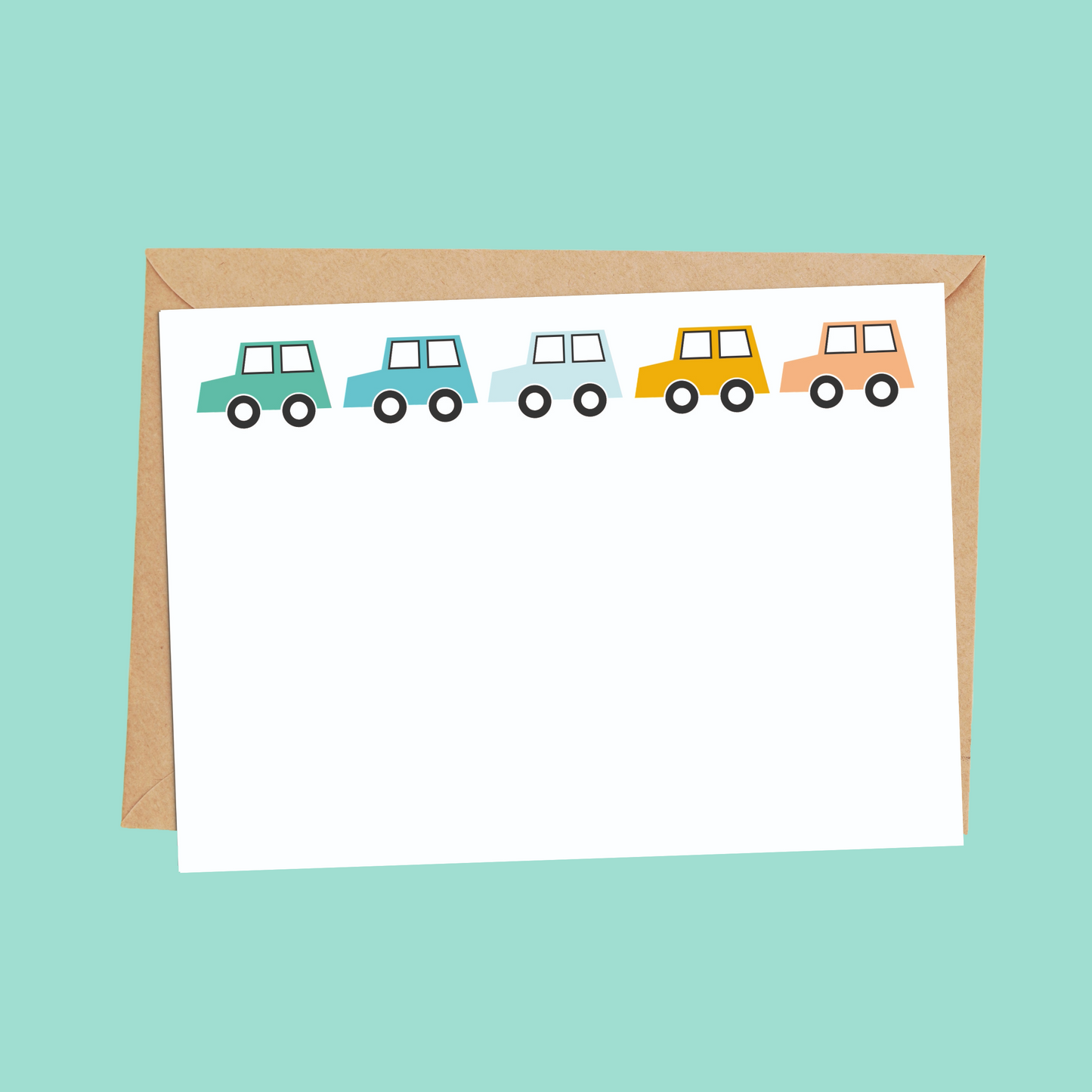 cars plain notecard for kids