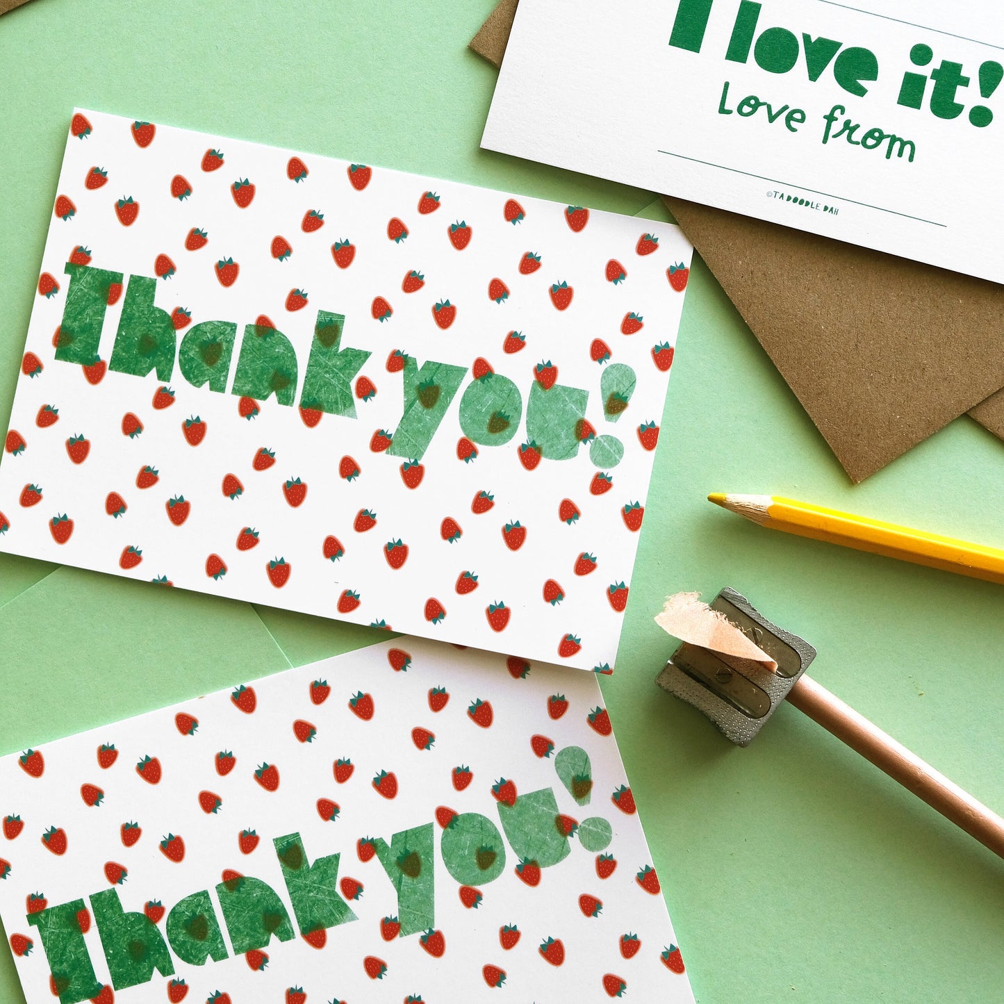 Strawberry thank you card fill the gaps