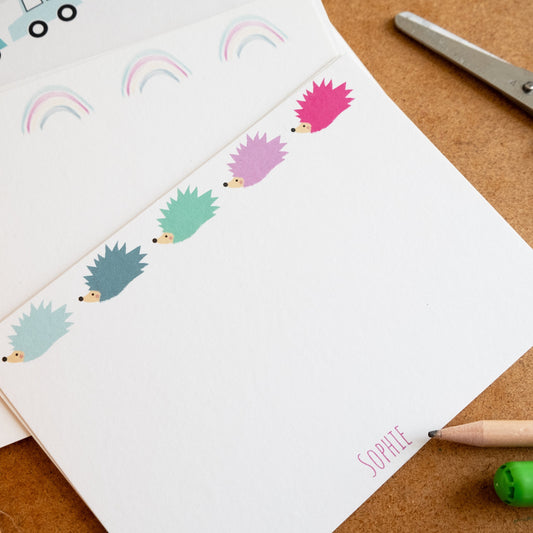 Fun personalised notecard set for kids with your child's name - set of 10! Choose your design!
