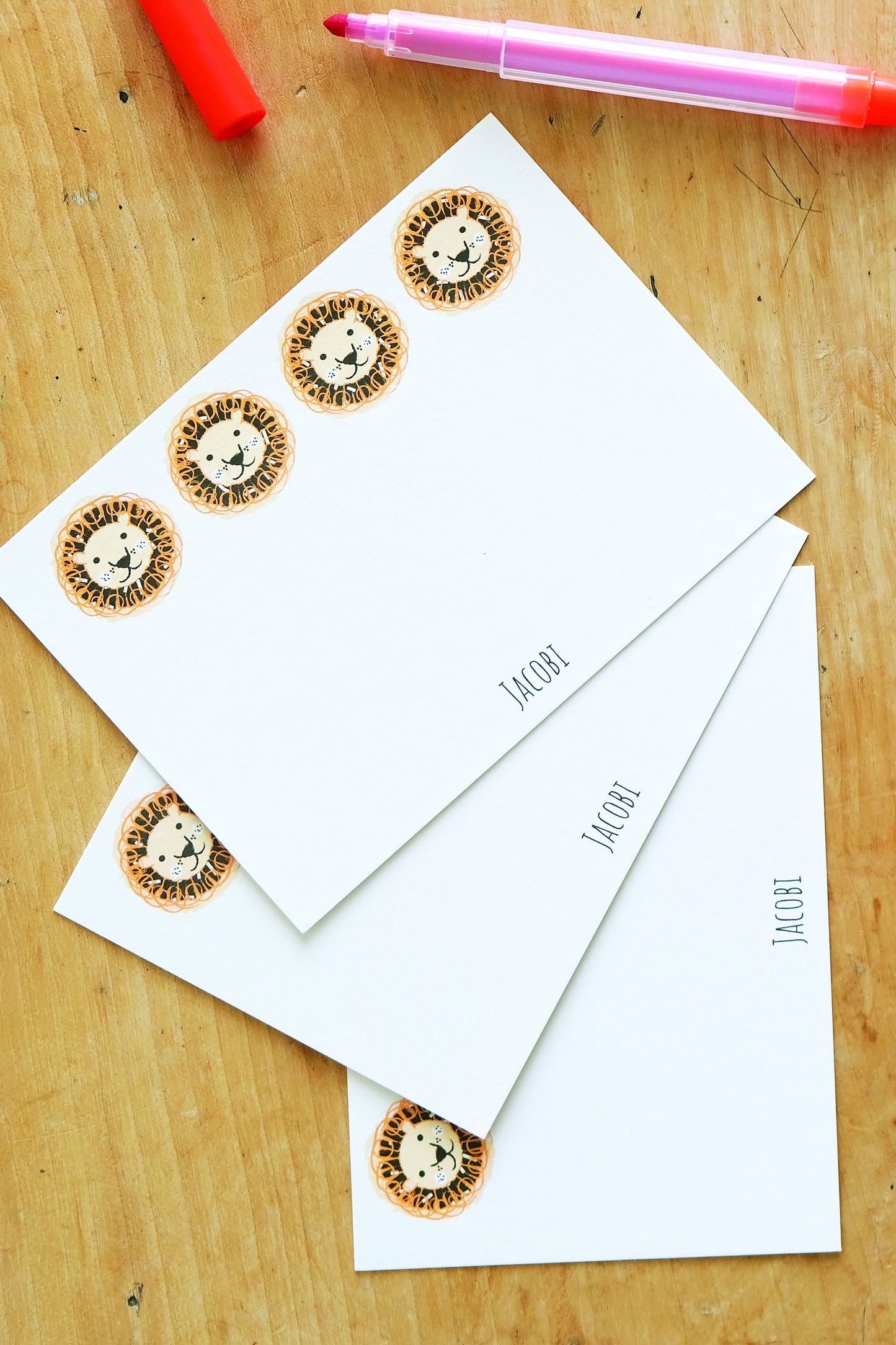Fun personalised notecards set for kids - set of 10! Various designs to choose from...