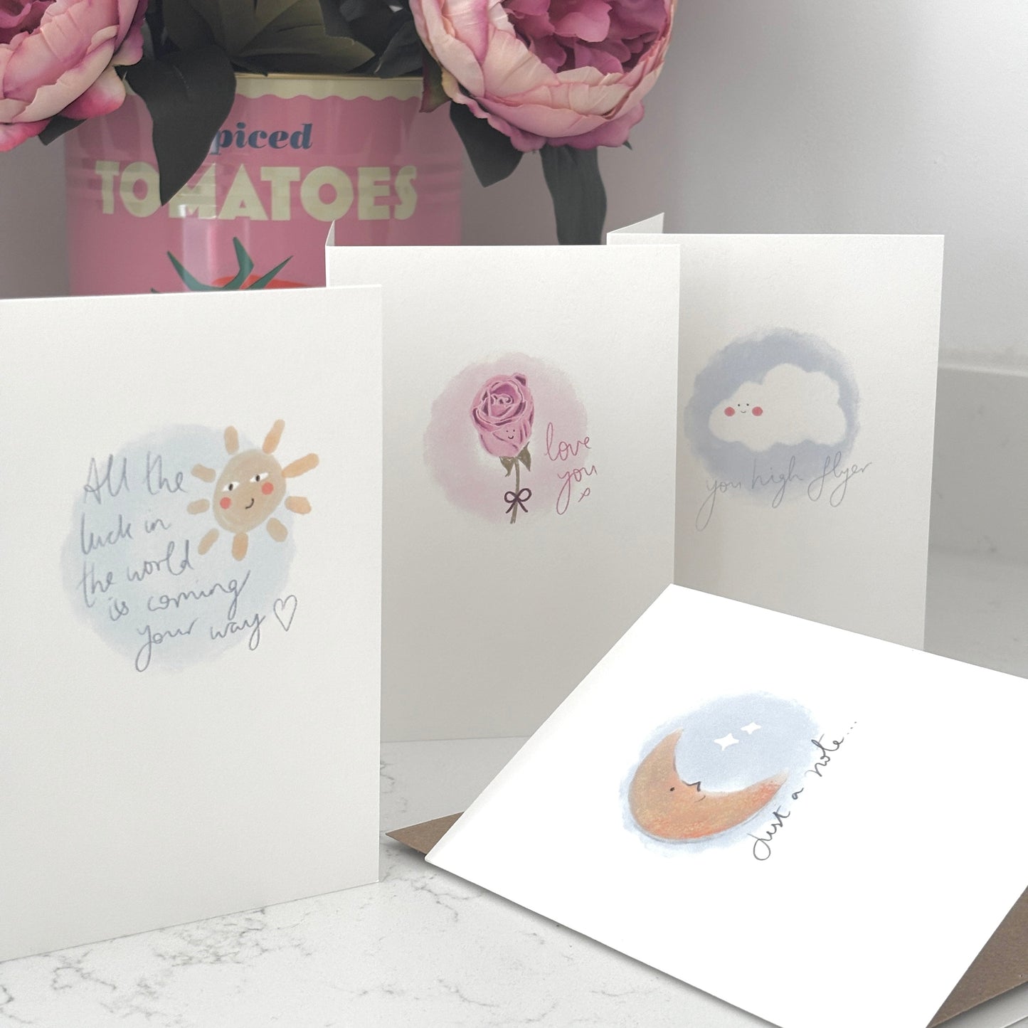 Pink Rose 'Love you' Greetings Card