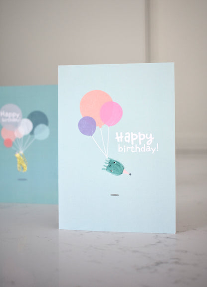 Jellyfish birthday card with envelope