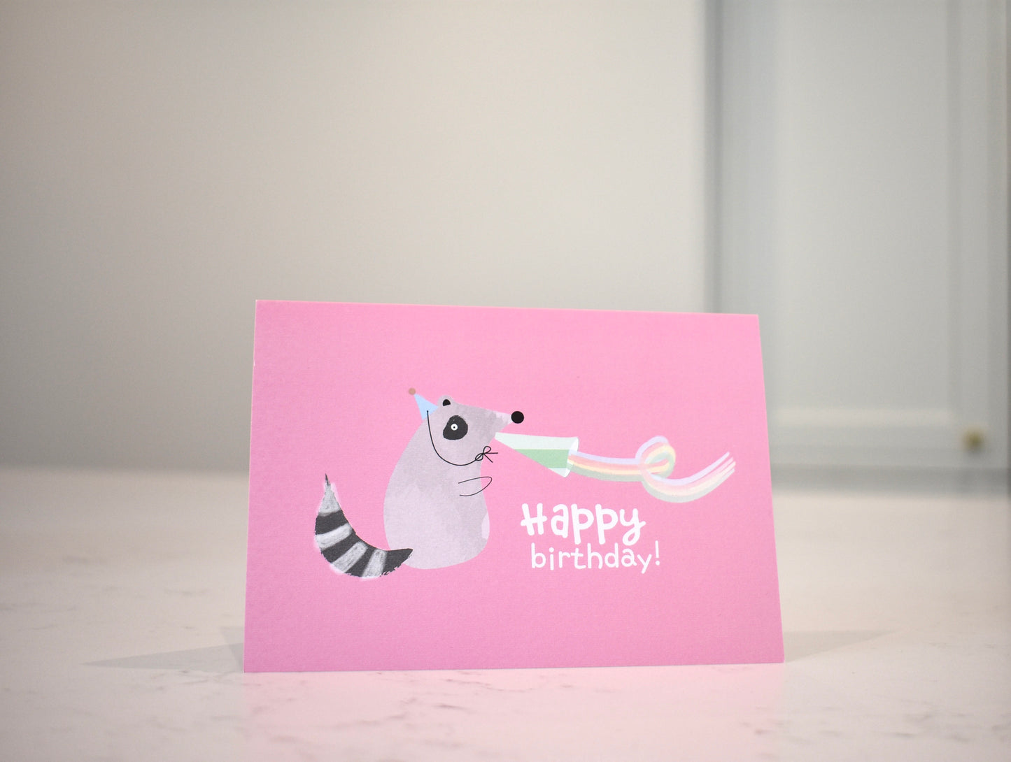 Raccoon birthday card with envelope