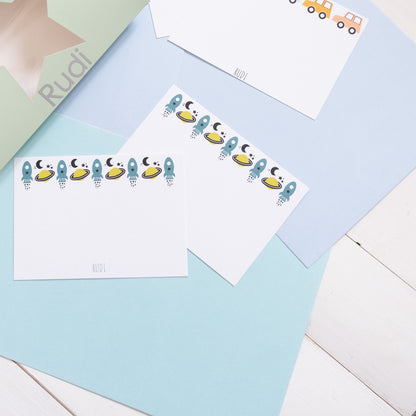Fun personalised notecards set for kids - set of 10! Various designs to choose from...