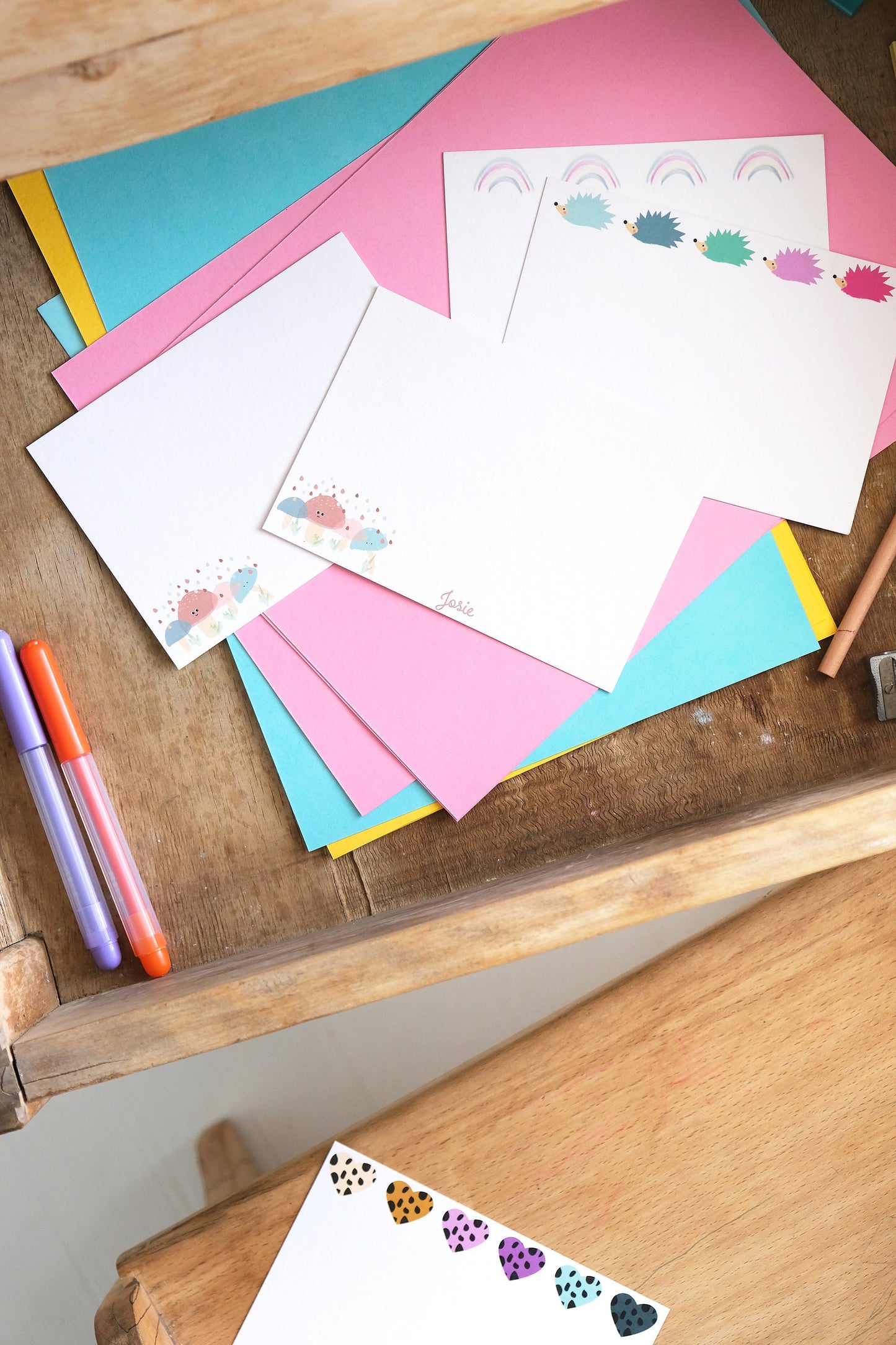 Fun personalised notecards set for kids - set of 10! Various designs to choose from...