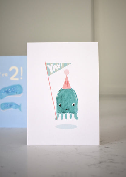 Jellyfish age 4 card with envelope