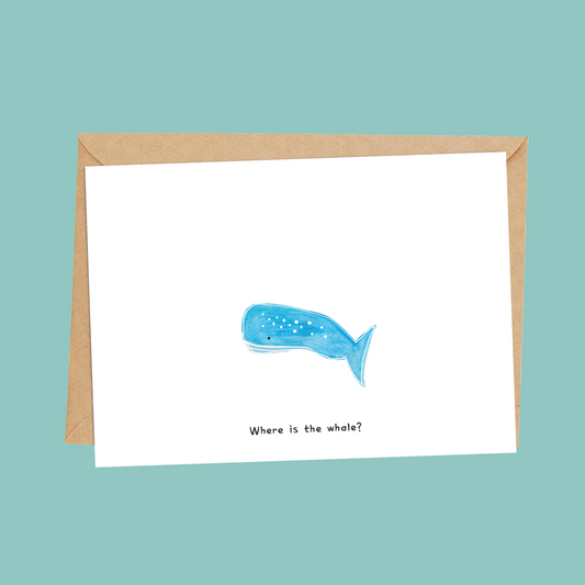 Finish the picture, Whale doodle card for kids