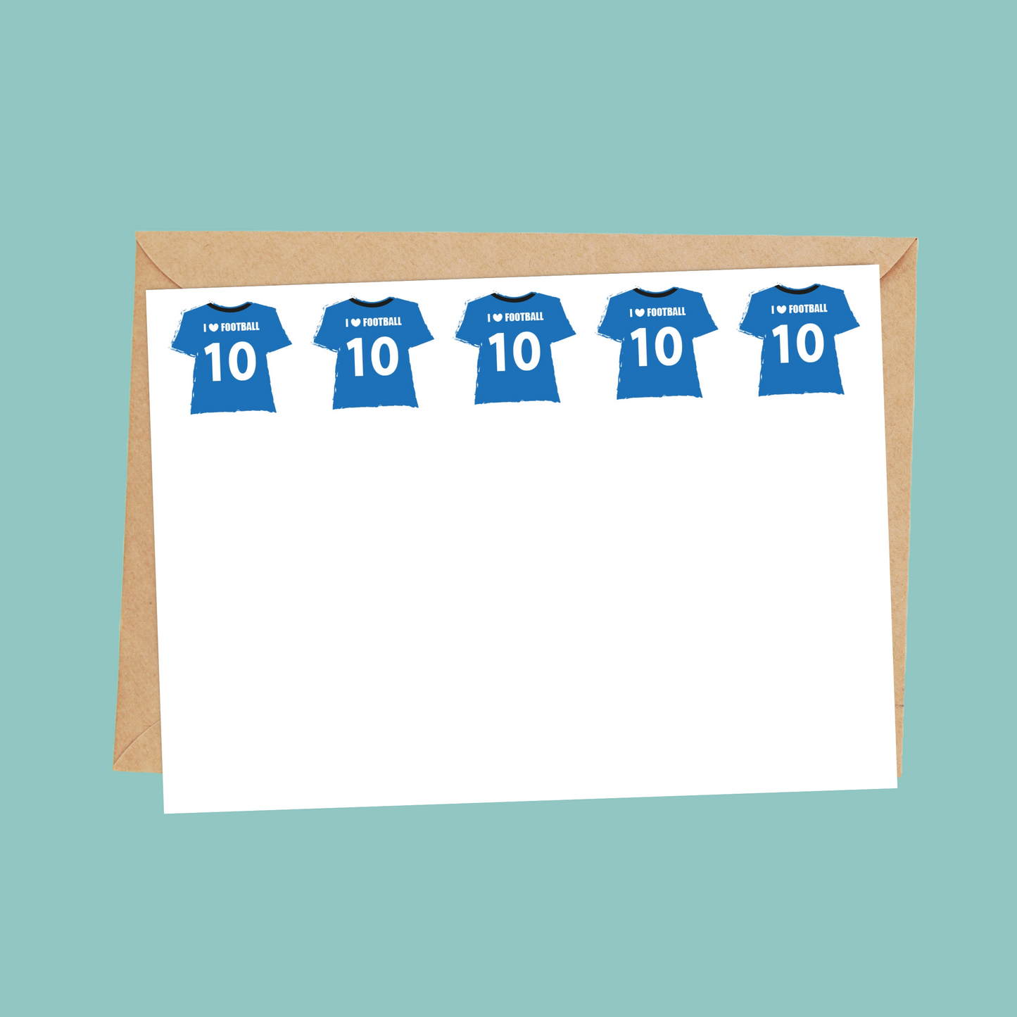 Fun personalised football notecard set for kids with your child's name - set of 10!
