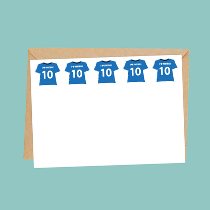 Fun personalised football notecard set for kids with your child's name - set of 10!