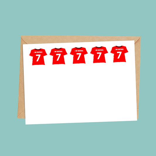 Fun personalised football notecard set for kids with your child's name - set of 10!