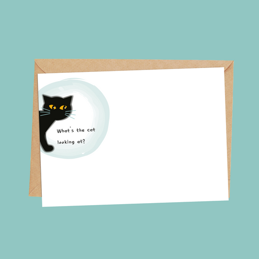 Finish the picture, Cat doodle card for kids