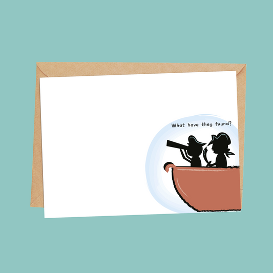 Finish the picture, Pirate doodle card for kids