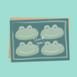 green frog face thank you postcard for kids colouring in