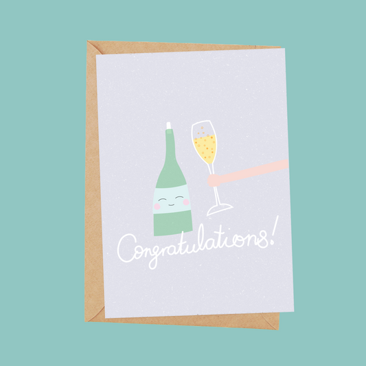 Congratulations Champagne bottle card