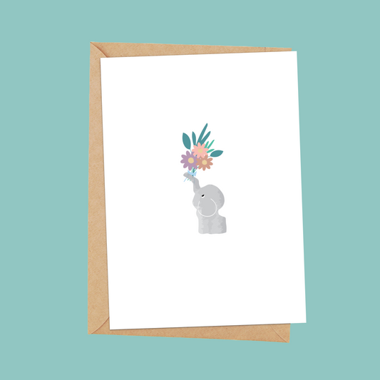 Elephant flowers card