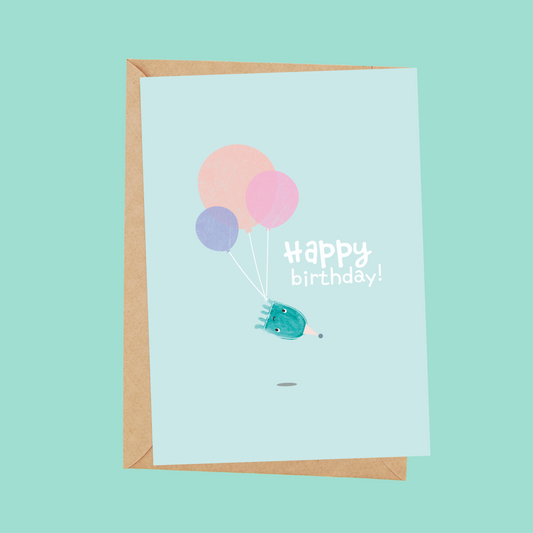 jellyfish balloons birthday card