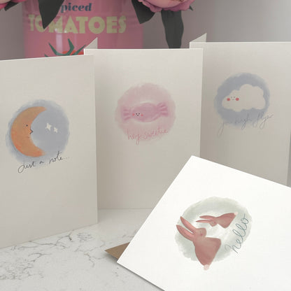 Rabbit 'hello' Greetings Card