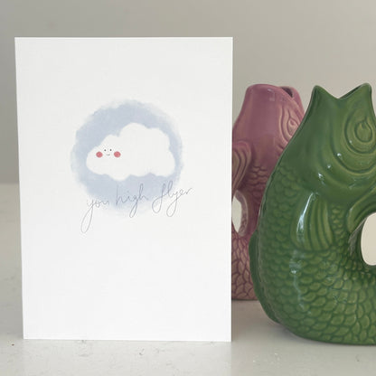 Cloud 'You high flyer' Greetings Card