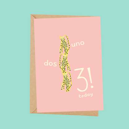 3 leopards age 3 card