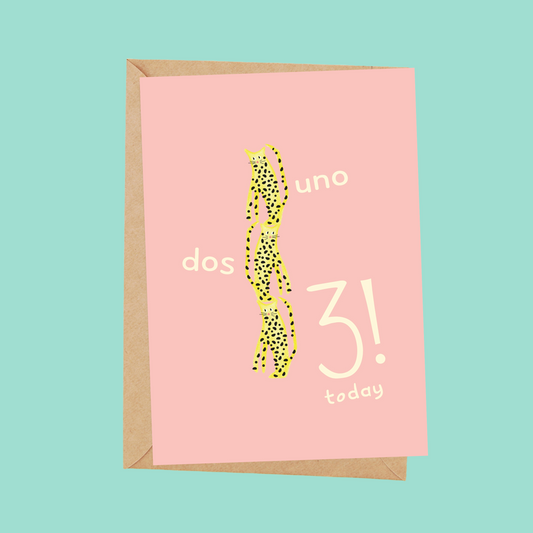 3 leopards age 3 card