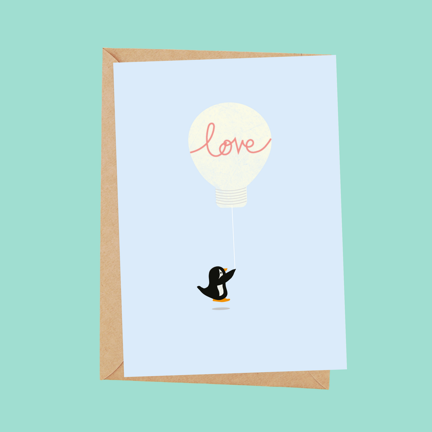 blue penguin love card
