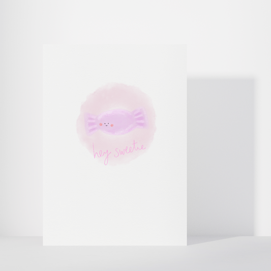 Pink Sweet 'Hey Sweetie' Greetings Card