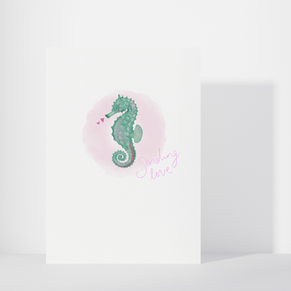 Seahorse 'Sending Love' Greetings Card