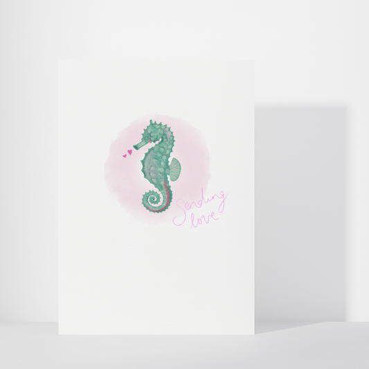Seahorse 'Sending Love' Greetings Card