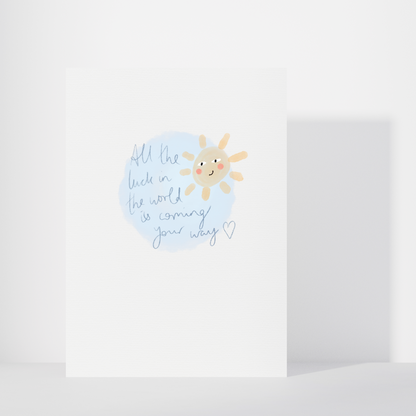 Sun 'All the luck' Greetings Card