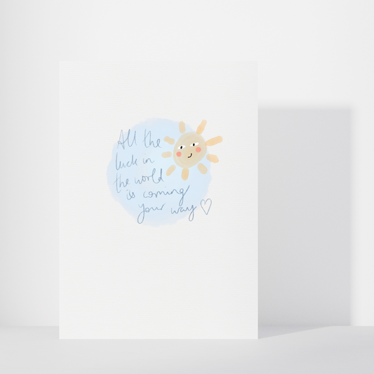 Sun 'All the luck' Greetings Card