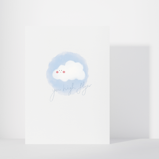 Cloud 'You high flyer' Greetings Card