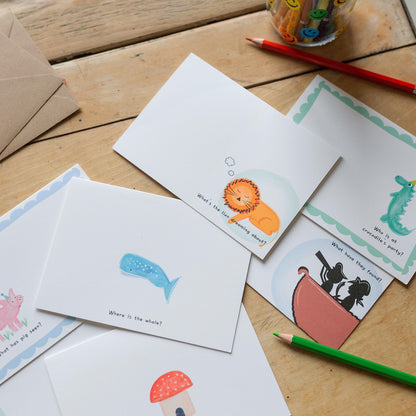 Finish the picture, set of 8 creative doodle cards for kids with prompts and envelopes