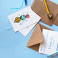 Space planets earth design thank you card